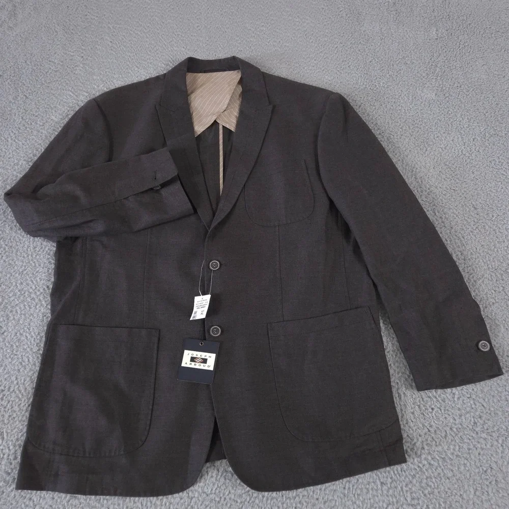 Joseph Abboud Blazer Mens XL /46R Brown Surgeon Cuff Unstructured Linen NEW